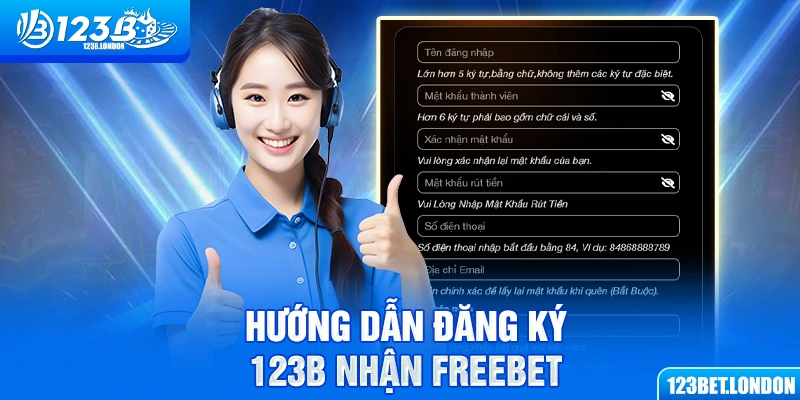 Hướng dẫn đăng ký 123B nhận freebet